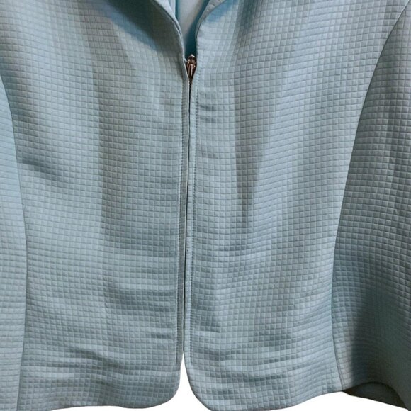 Louben II Canada Light Blue/Turquoise Zip Up Work Dress Up Blazer - Size 16 - Picture 4 of 10